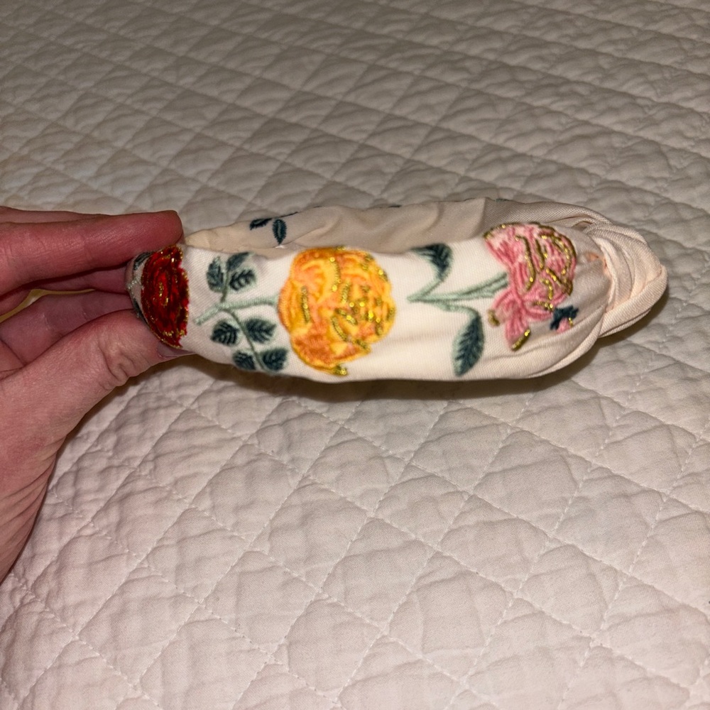 Rifle Paper Co Rose Embroidered Cream Headband - Picture 5 of 5